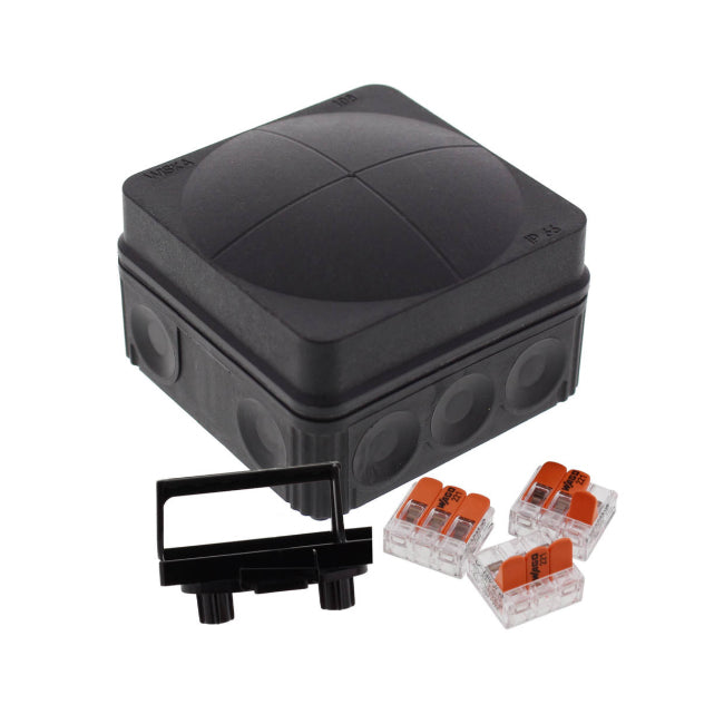 Wiska - COMBI 108 BK (BLACK), 3 x WAGO 221-413 - 10111273