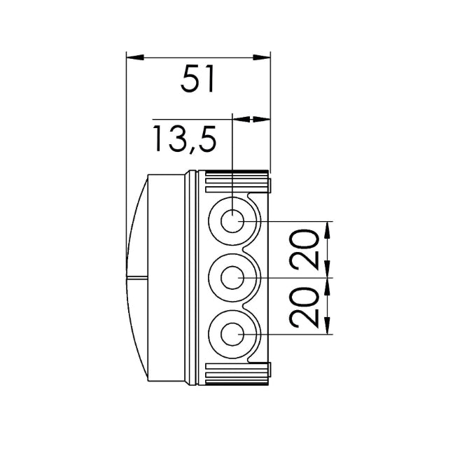 Wiska - COMBI 108/5 BK (BLACK) Junction Box - 10061998
