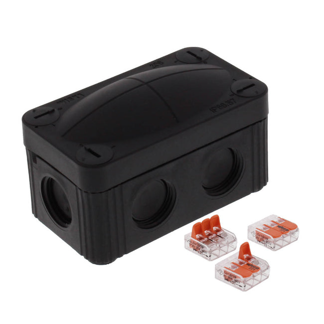 Wiska - COMBI 206 BK (BLACK), 3 x WAGO 221-413 Junction Box - 10109900
