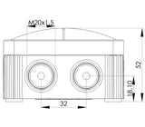 Wiska - COMBI 206 WH (WHITE), 3 x WAGO 221-413 Junction Box - 10109902