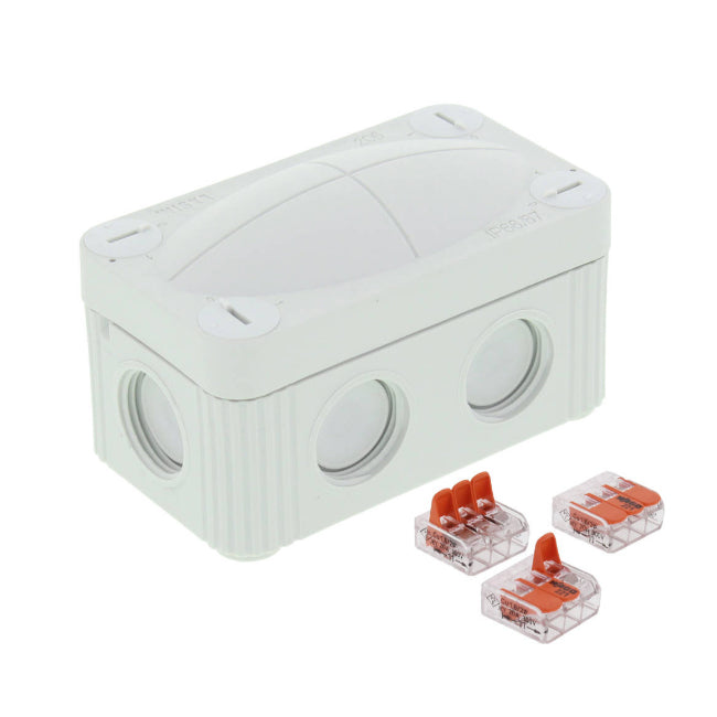 Wiska - COMBI 206 LG (LIGHT GREY), 3 x WAGO 221-413 Junction Box - 10109901