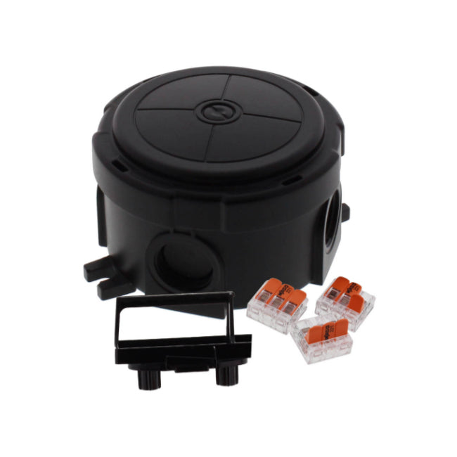 Wiska - COMBI 304 BK (BLACK), 3 x WAGO 221-413 Junction Box - 10110636