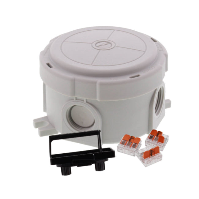Wiska - COMBI 304 LG (LIGHT GREY), 3 x WAGO 221-413 Junction Box - 10110635