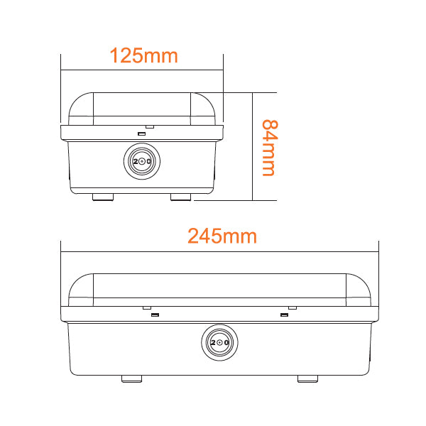 Selectric - ATOM-F-3 - IP65 9w Rectangular LED Bulkhead with Microwave Sensor - 6000K