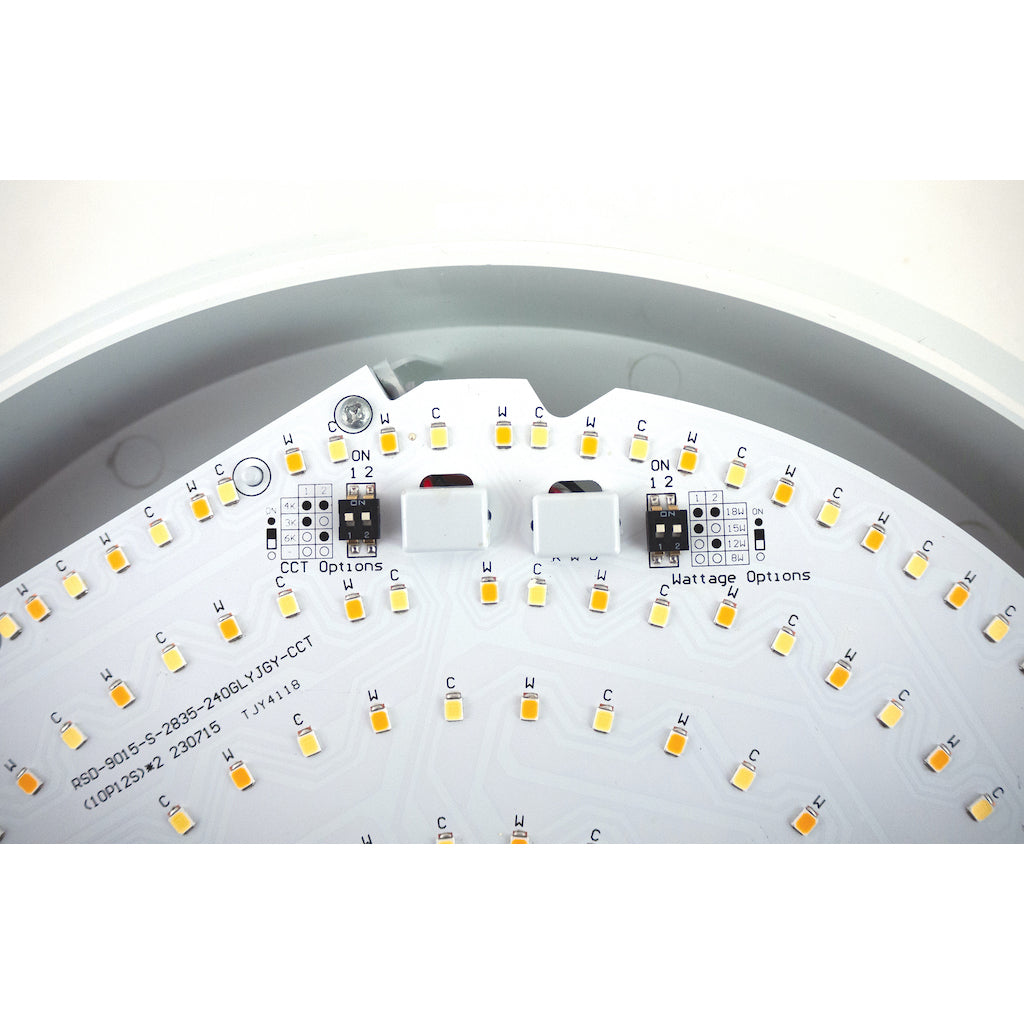 Selectric - ATOM-X-PRO-2 - Wattage and CCT Adjustable IP65 Circular LED Bulkhead with Sensor