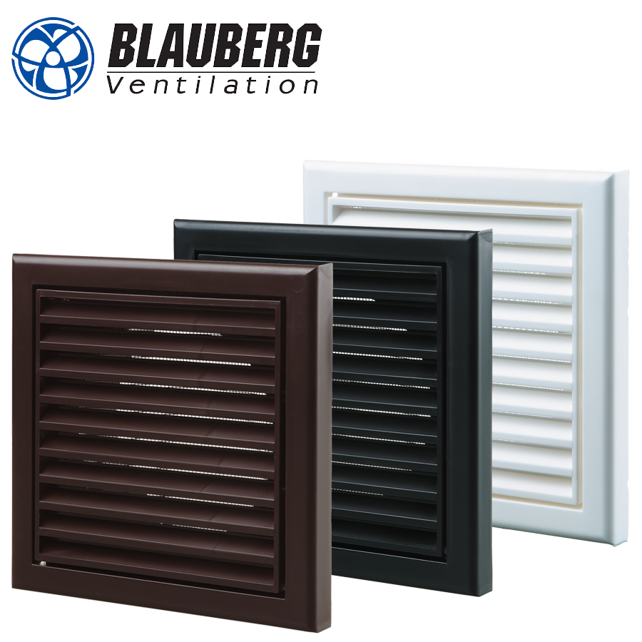 Blauberg - 4" (100mm) DECOR Plastic Fixed Fan Grille with Flyscreen - Multiple Colours