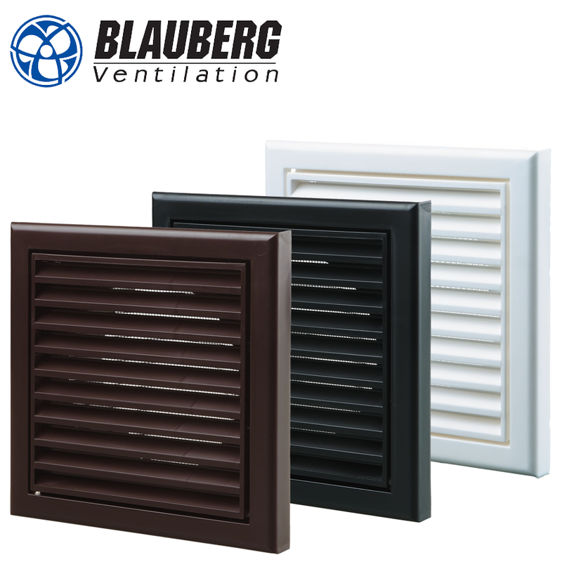 Blauberg - 4" (100mm) DECOR Plastic Fixed Fan Grille with Flyscreen - Multiple Colours