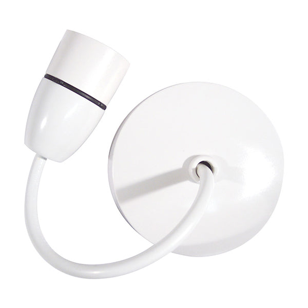 Selectric - White 89mm Pre-Wired Bayonet Fitting Lampholder 6 Inch Flex T2 Ceiling Rose LG1735/FL/6T2