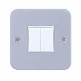 Selectric - LG202MB - 10A Plate Switch Metal Clad - 2 Gang 2 Way - X-Rated