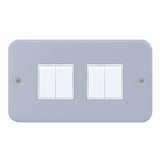 Selectric - LG204MB - 10A Plate Switch Metal Clad - 4 Gang 2 Way - X-Rated
