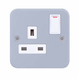 Selectric - LG9097MB - 13A Socket Outlet Metal Clad - 1 Gang Switched DP