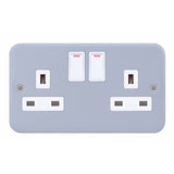 Selectric - LG9098MB - 13A Socket Outlet Metal Clad - 2 Gang Switched SP with 2 Earth Terminals