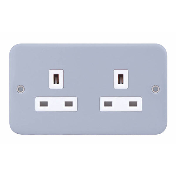 Selectric - LG9142MB - 13A Socket Outlet Metal Clad - 2 Gang Unswitched