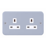 Selectric - LG9142MB - 13A Socket Outlet Metal Clad - 2 Gang Unswitched