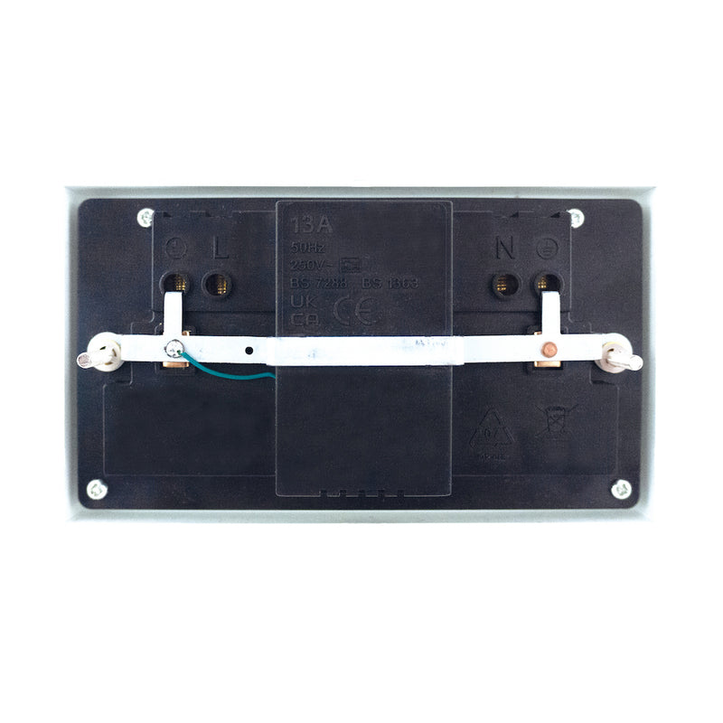 Selectric - LGRCD-2 - 13A RCD Socket Outlet - 2 Gang DP Switched - (Passive / Latching) Type A