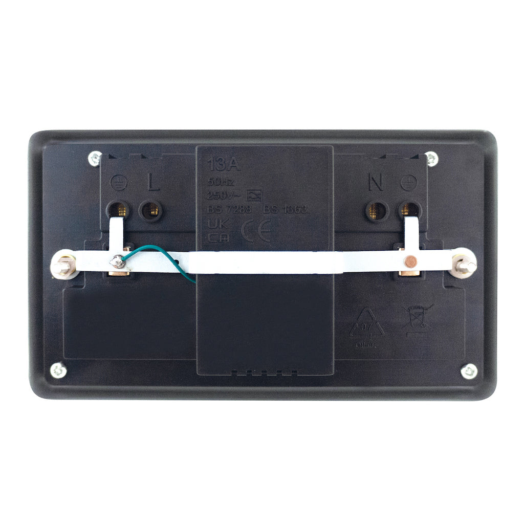 Selectric - LGRCD-5 - 13A RCD Socket Outlet - 2 Gang DP Switched - Metal Clad (Passive / Latching) Type A