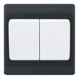 Selectric - SSL604 - 10A Plate Switch - 2 Gang 2 Way - Wide Rocker - Part M