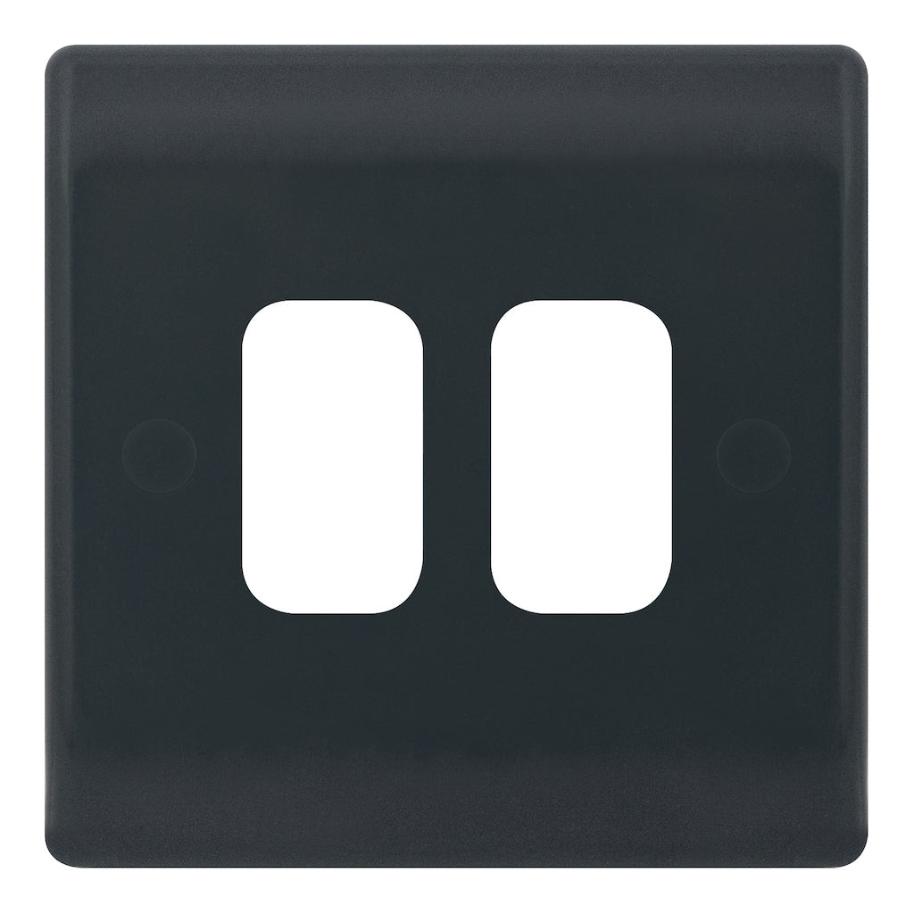 Selectric - Part M Smooth Grey 2 Aperture Modular Plate SSL612