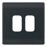 Selectric - Part M Smooth Grey 2 Aperture Modular Plate SSL612