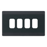 Selectric - Part M Smooth Grey 4 Aperture Modular Plate SSL614