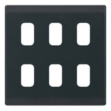 Selectric - Part M Smooth Grey 6 Aperture Modular Plate SSL615