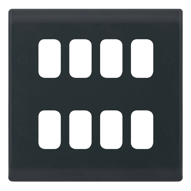 Selectric - Part M Smooth Grey 8 Aperture Modular Plate SSL616