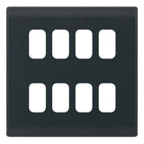 Selectric - Part M Smooth Grey 8 Aperture Modular Plate SSL616