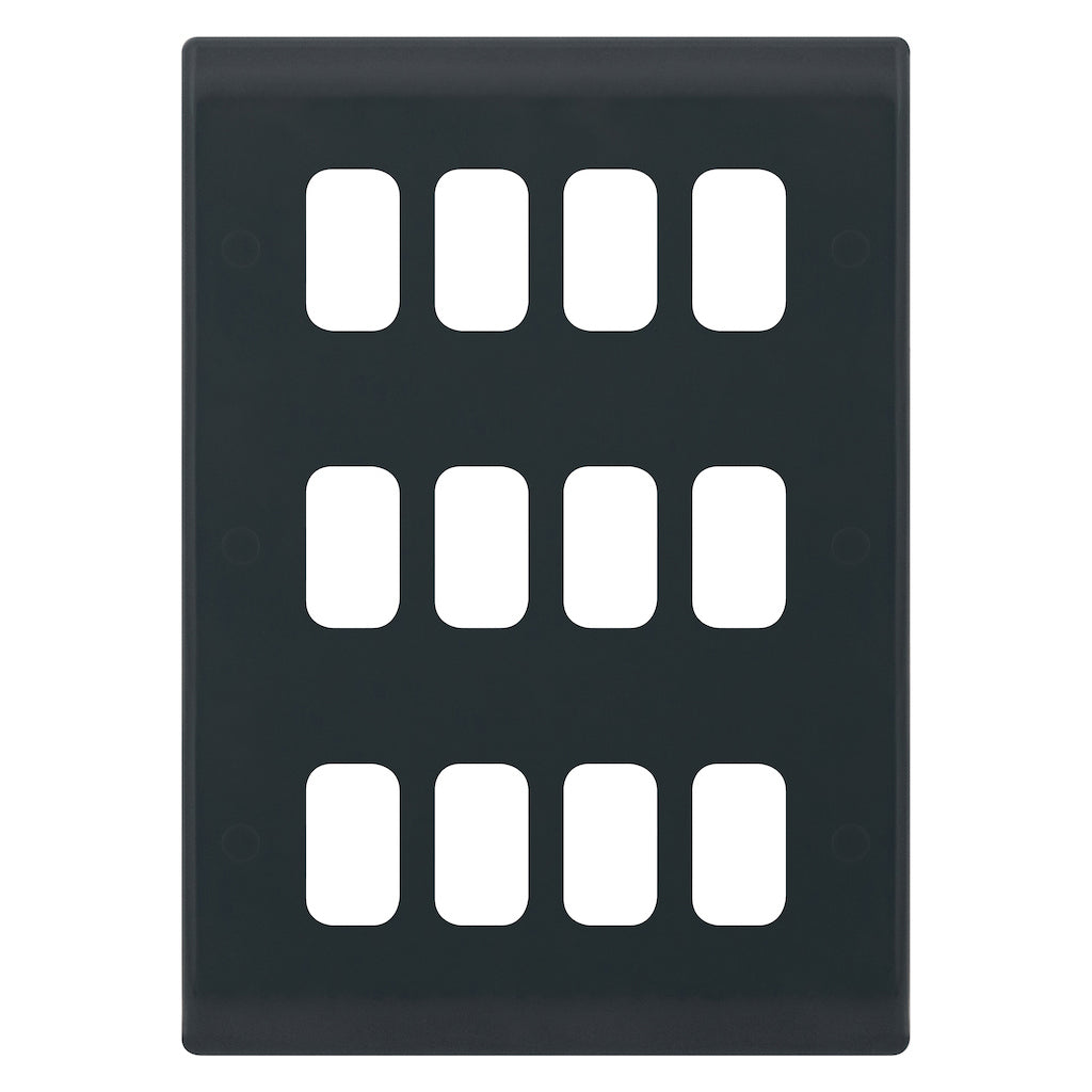 Selectric - Part M Smooth Grey 12 Aperture Modular Plate SSL617