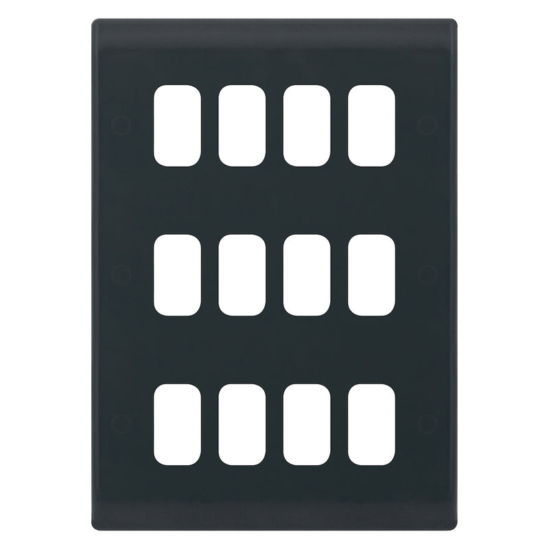 Selectric - Part M Smooth Grey 12 Aperture Modular Plate SSL617