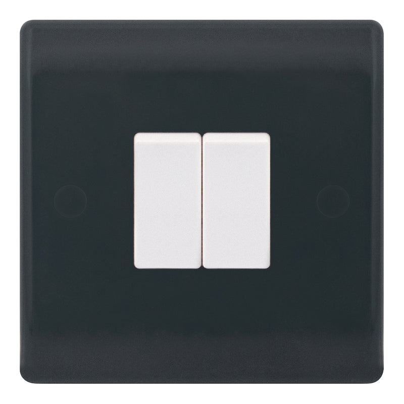 Selectric - SSL619 - 10A Plate Switch - 2 Gang 2 Way - Part M