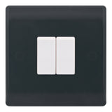 Selectric - SSL619 - 10A Plate Switch - 2 Gang 2 Way - Part M