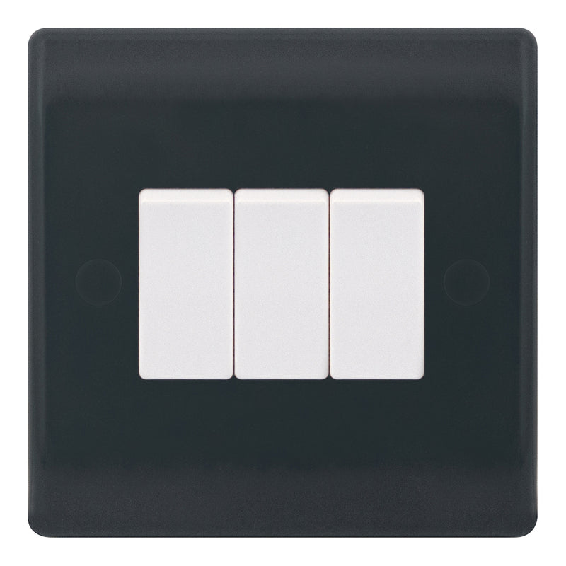 Selectric - SSL620 - 10A Plate Switch - 3 Gang 2 Way - Part M