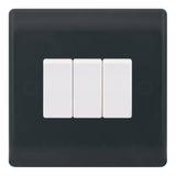 Selectric - SSL620 - 10A Plate Switch - 3 Gang 2 Way - Part M