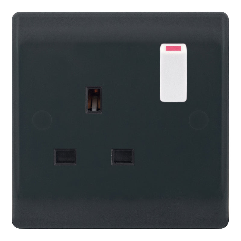 Selectric - SSL624 - 13A Socket Outlet - 1 Gang Switched DP - Part M