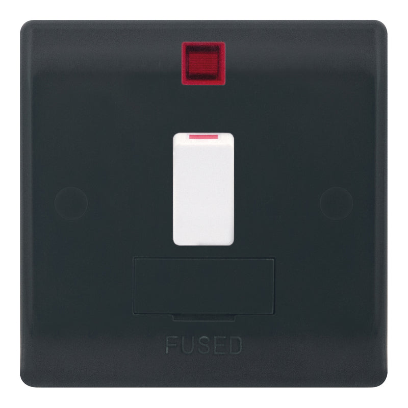 Selectric - Part M Smooth Grey 13 Amp Switched Fused Connection Unit Neon SSL630