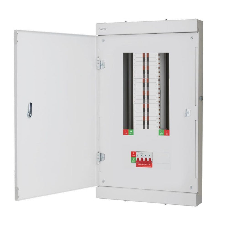 FuseBox - 12 Way 125A 4P TPN Main Switch Three Phase Distribution Board  TPN12FB