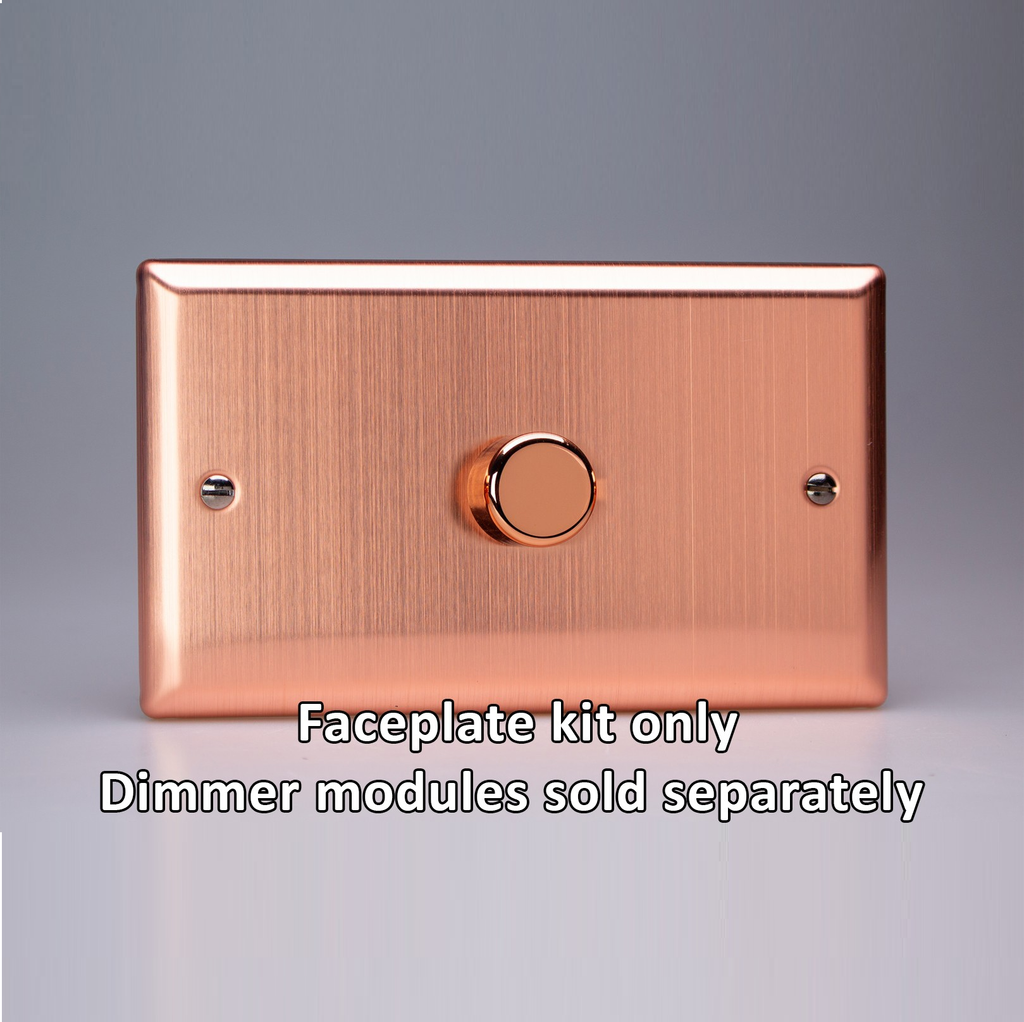 Varilight - Urban Brushed Copper 1 Gang Twin Plate Matrix Kit For Rotary Dimmers  WYD1.BC