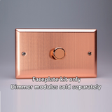 Varilight - Urban Brushed Copper 1 Gang Twin Plate Matrix Kit For Rotary Dimmers  WYD1.BC