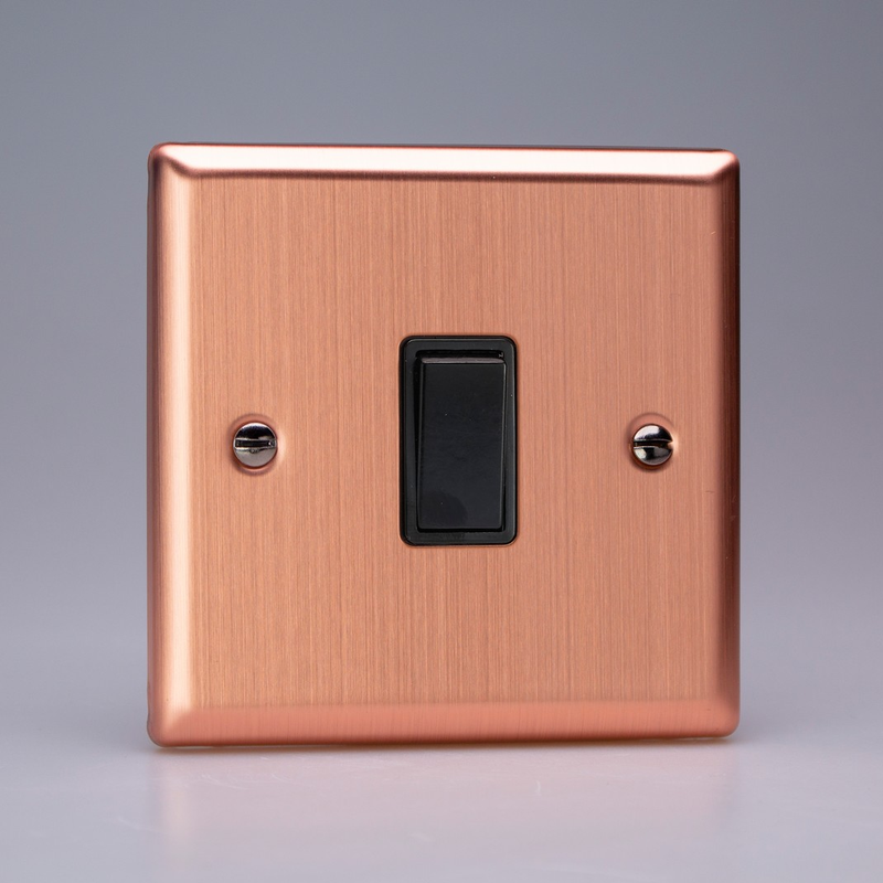 Varilight - Urban Brushed Copper 1 Gang 2 Way Switch XY1B.BC
