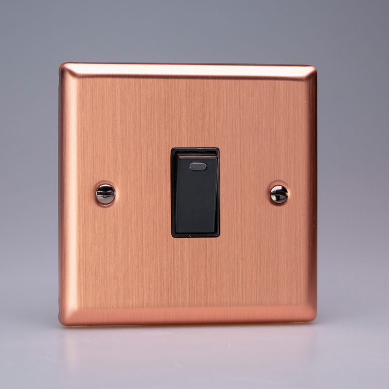 Varilight - Urban Brushed Copper 1 Gang 20A DP Switch + Neon Indicator Light XY20NB.BC