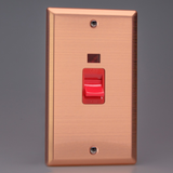 Varilight - Urban Brushed Copper 45A Cooker Switch + Neon XY45N.BC