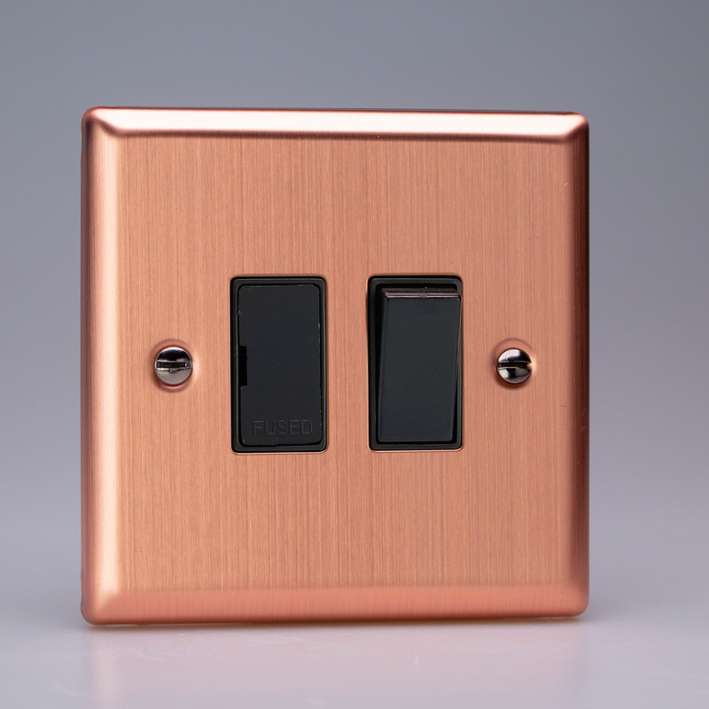 Varilight - Urban Brushed Copper 13A Switched Fused Spur XY6B.BC