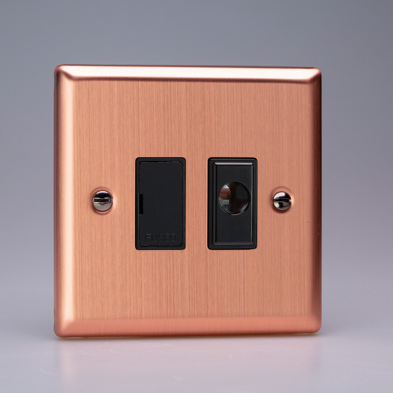 Varilight - Urban Brushed Copper 13A Unswitched Fused Spur + Flex Outlet  XY6UFOB.BC