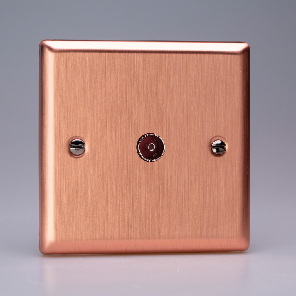Varilight - Urban Brushed Copper 1 Gang Coax TV Socket  XY8.BC