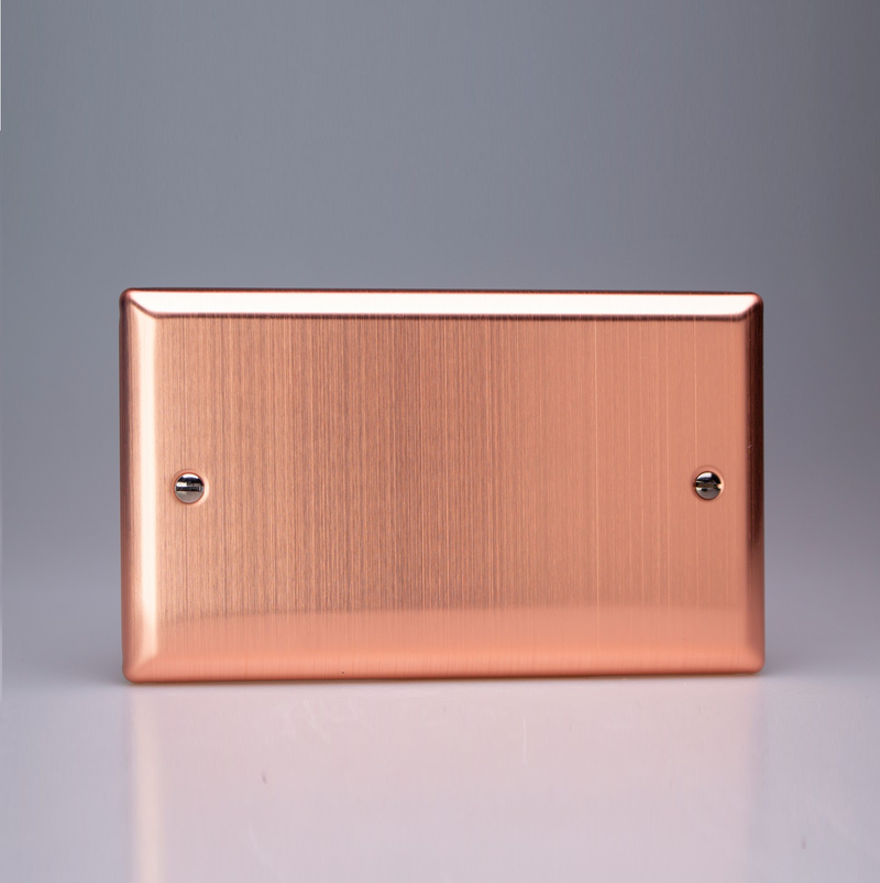 Varilight - Urban Brushed Copper Double Blank Plate  XYDB.BC