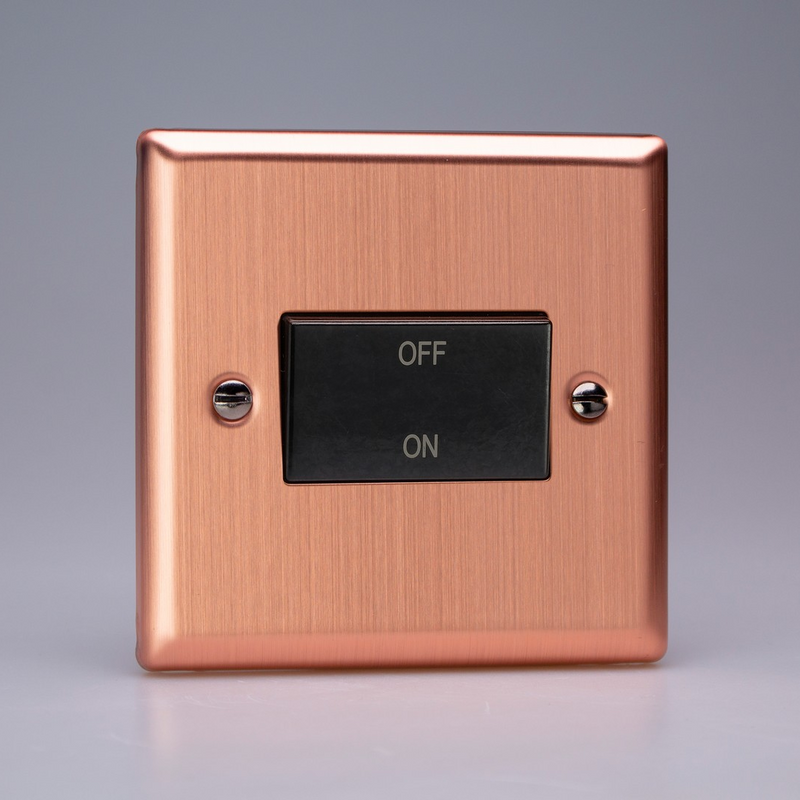 Varilight - Urban Brushed Copper 10A 3 Pole Fan Isolating Switch XYFIB.BC