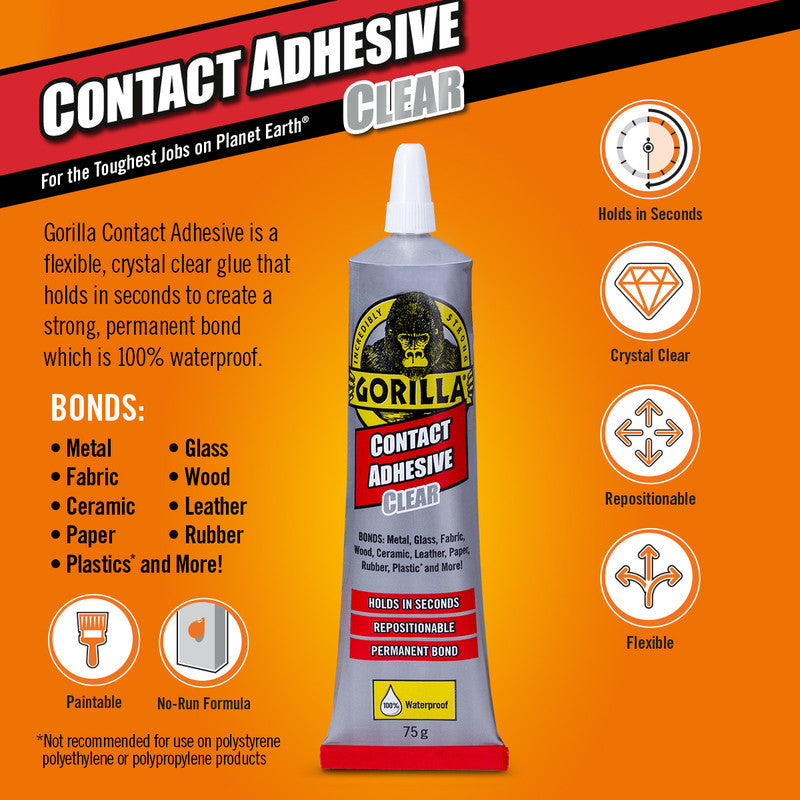 Gorilla - Contact Adhesive 75g Tube Clear   2144001