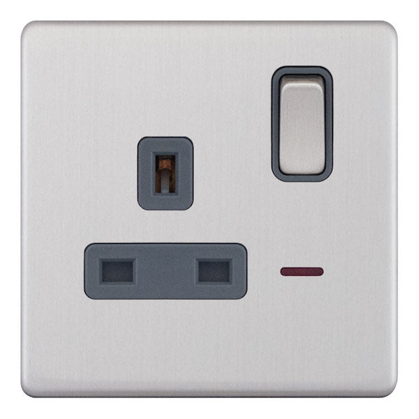 Selectric - Screwless 1 Gang 13A Socket With Neon 5MPLUS