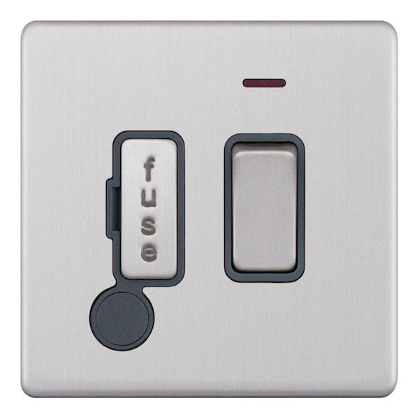 Selectric - Screwless 13A Fused Connection Unit With Neon & Flex Outlet - Switched 5MPLUS