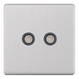 Selectric - Screwless 2 Gang TV/FM Coaxial/Aerial Socket 5MPLUS
